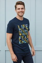 Life Begins Where Fear Ends Lettering T-Shirt