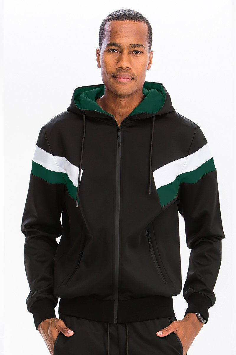 Chevron Track Set Co Ord 2 Pc Track Jacket and Pant Set