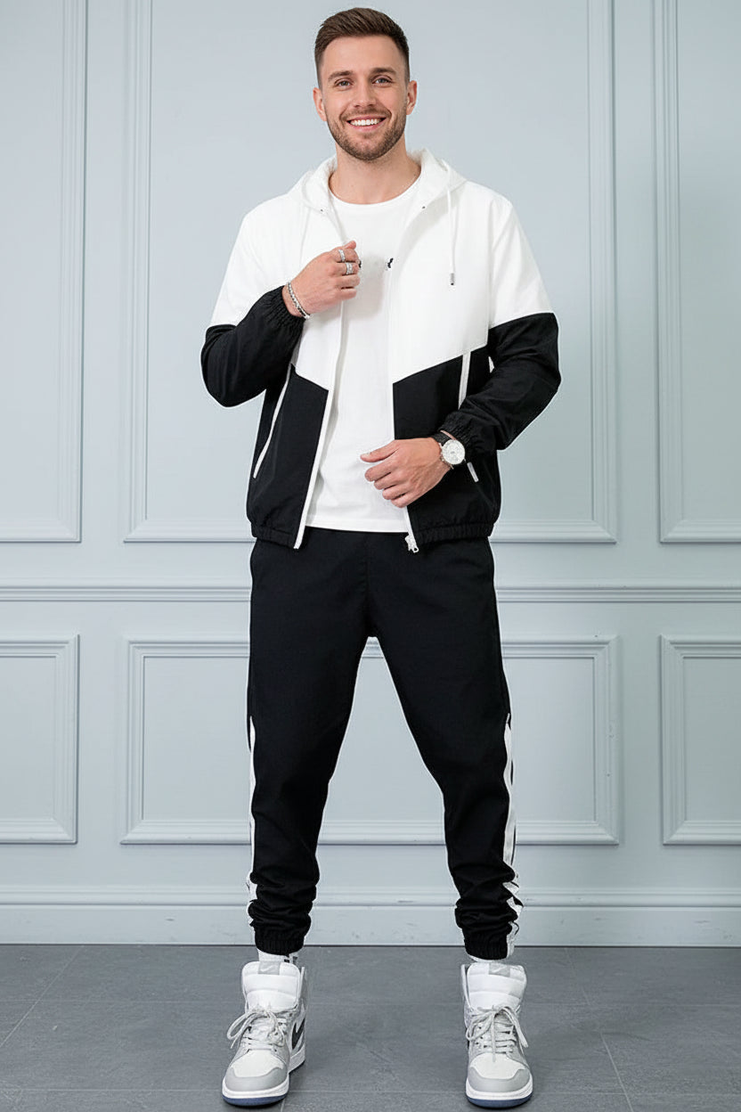 Men Hooded Jacket Jogger Tracksuit