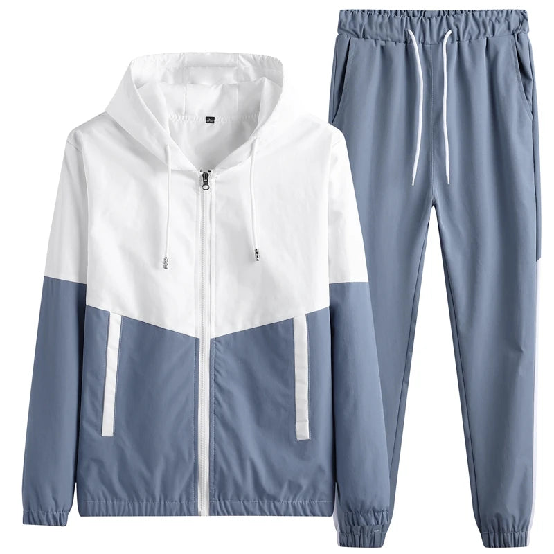 Men Hooded Jacket Jogger Tracksuit