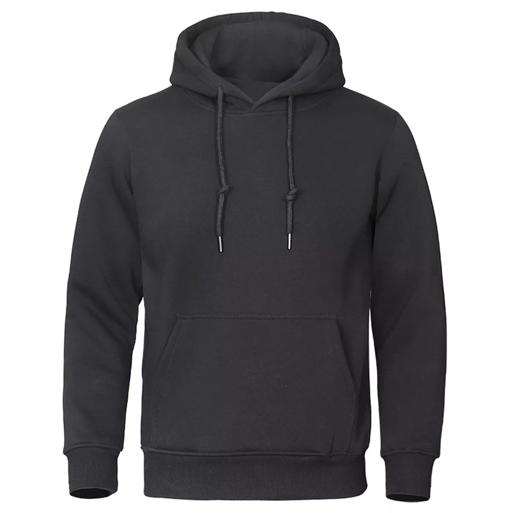 Solid Color Men Hoodies Fleece Warm Mens Sweatshirt Fashion Streetwear