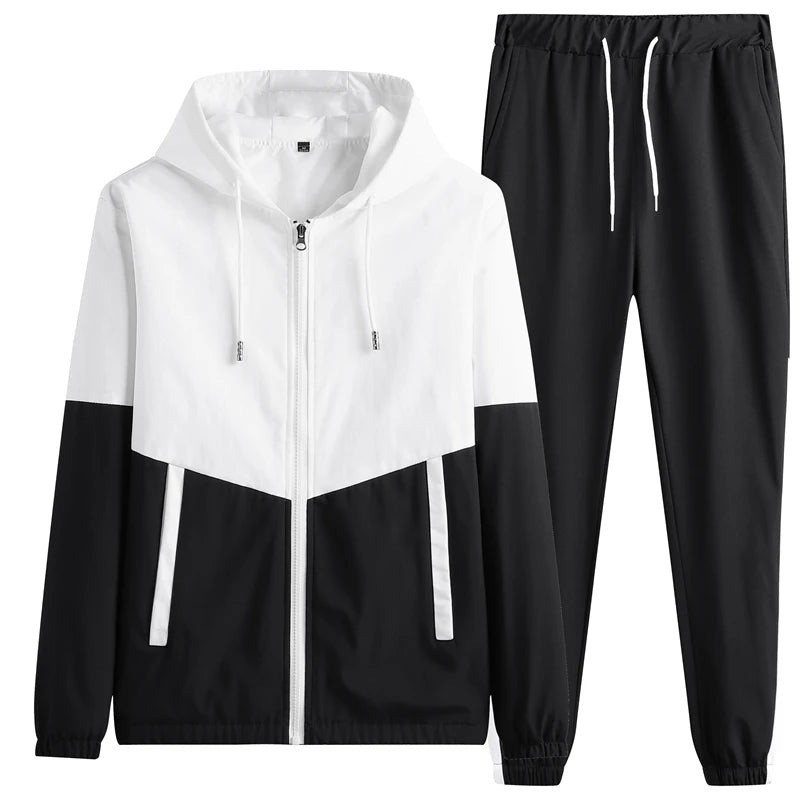 Men Hooded Jacket Jogger Tracksuit