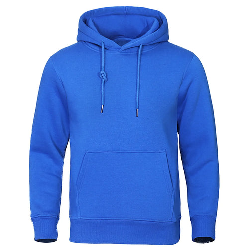 Solid Color Men Hoodies Fleece Warm Mens Sweatshirt Fashion Streetwear