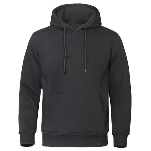 Solid Color Men Hoodies Fleece Warm Mens Sweatshirt Fashion Streetwear