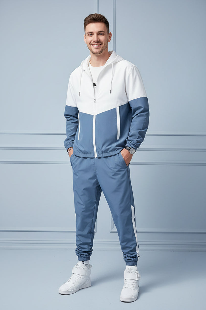 Men Hooded Jacket Jogger Tracksuit