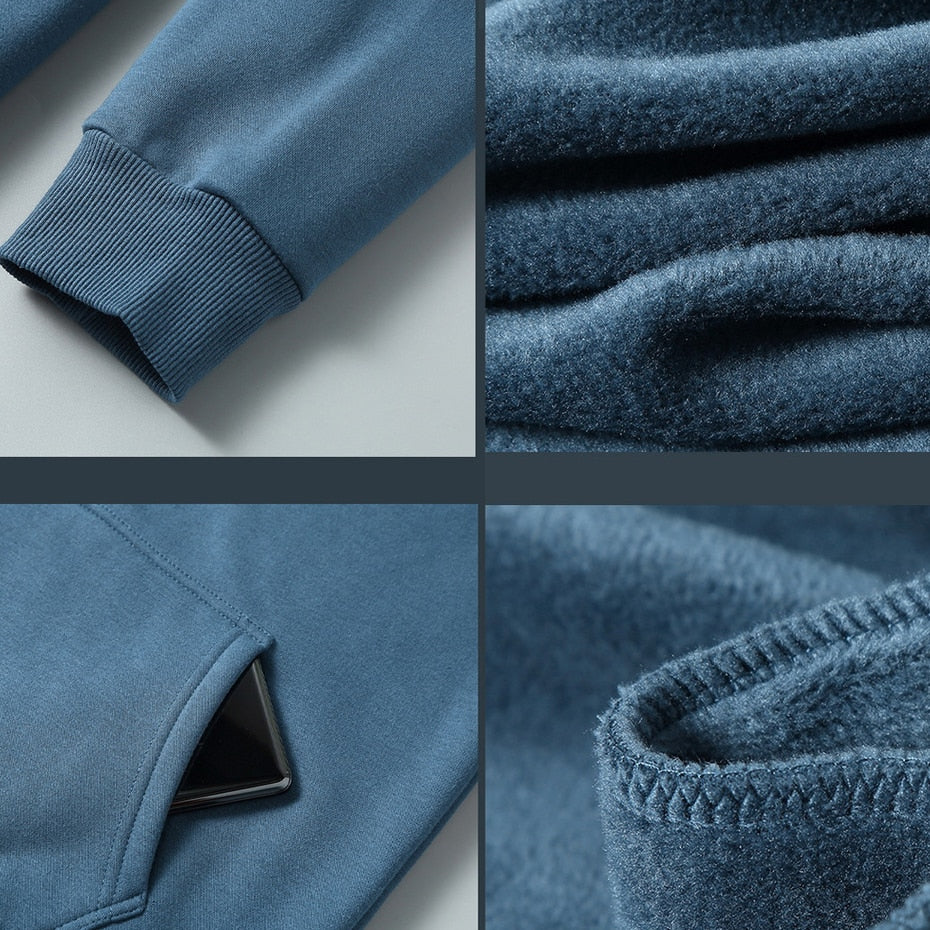 Plus Size 10xl 12xl Hoodie Men Autumn Winter Fleece Hoodies Solid