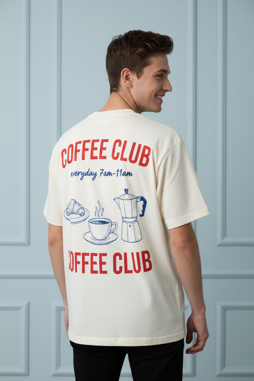 Men Coffee Club Oversized T Shirt