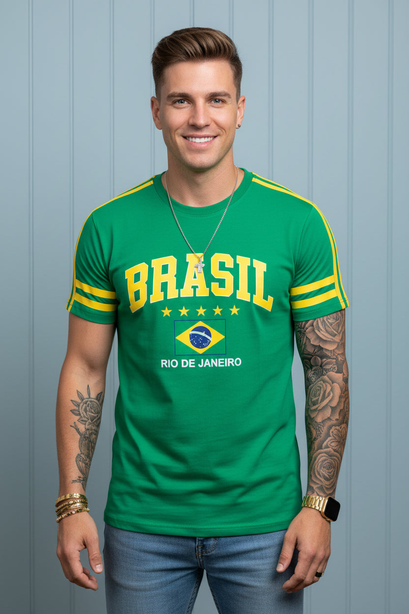 Brazil Retro Stripe Football Jersey