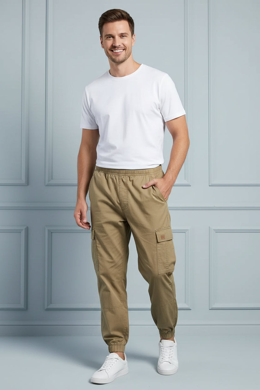 Men Relaxed Fit Cargo Jogger Pants