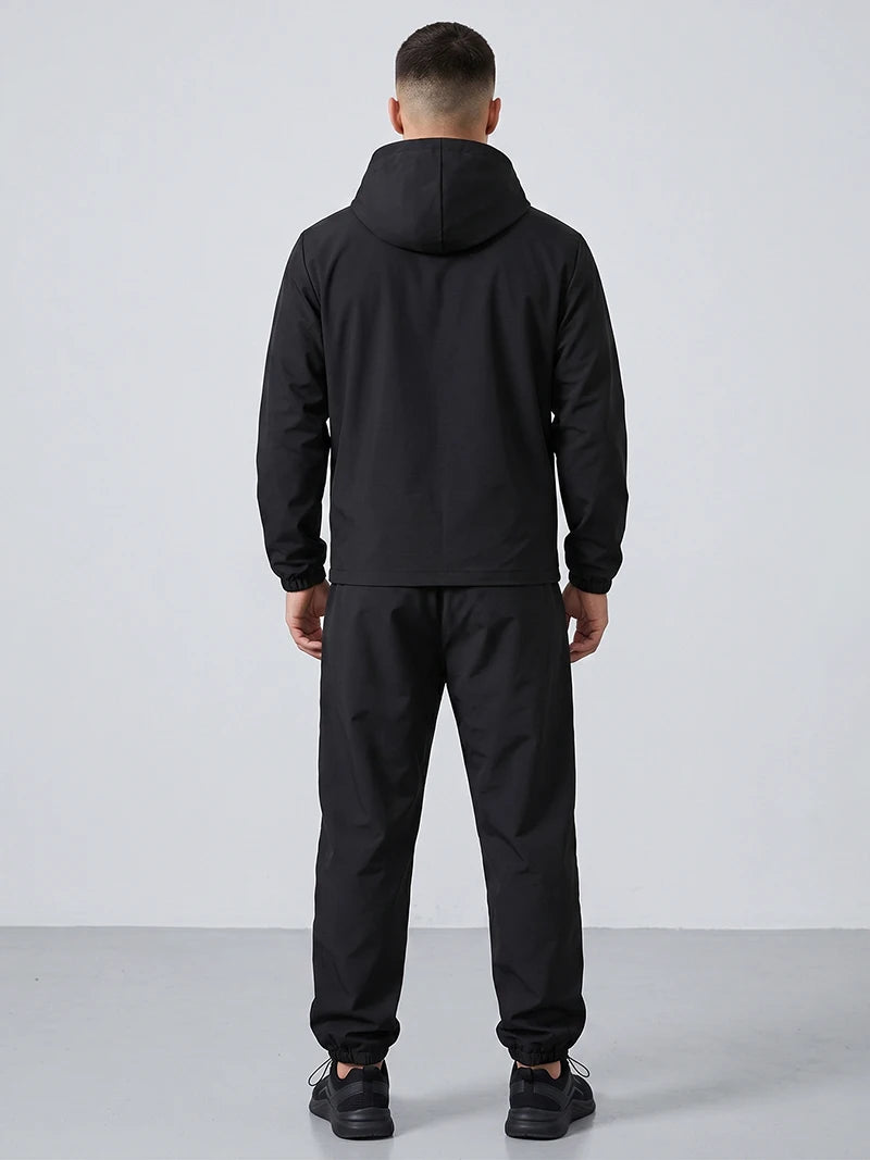 Men Hooded Windbreaker Jogger Tracksuit
