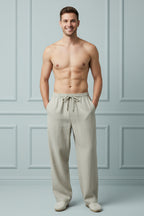 Men Cotton Linen Casual Joggers