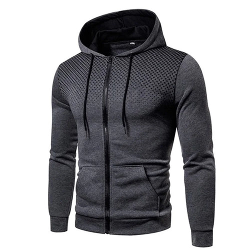 Men Casual Print Zip Up Hoodie