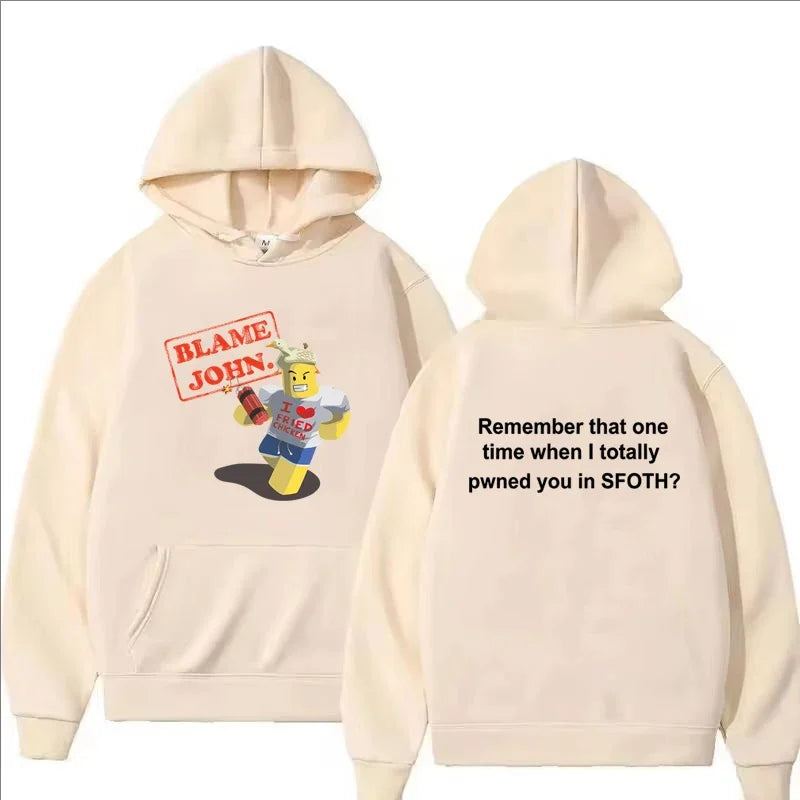 Men Blame John Graphic Hoodie
