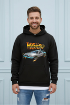Retro DeLorean Car Print Hoodie for Men