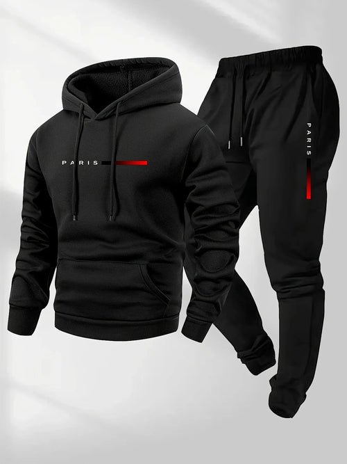 2025 letter printed sportswear set men's hooded sweatshirt long pants