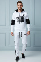 Men Printed Hoodie Tracksuit Set