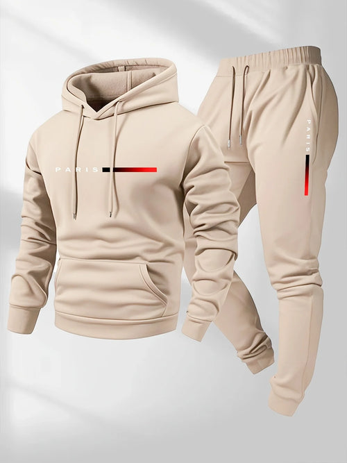 2025 letter printed sportswear set men's hooded sweatshirt long pants