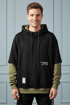New Patchwork Hooded Sweatshirt Hip Hop Men Pullover Hoodies