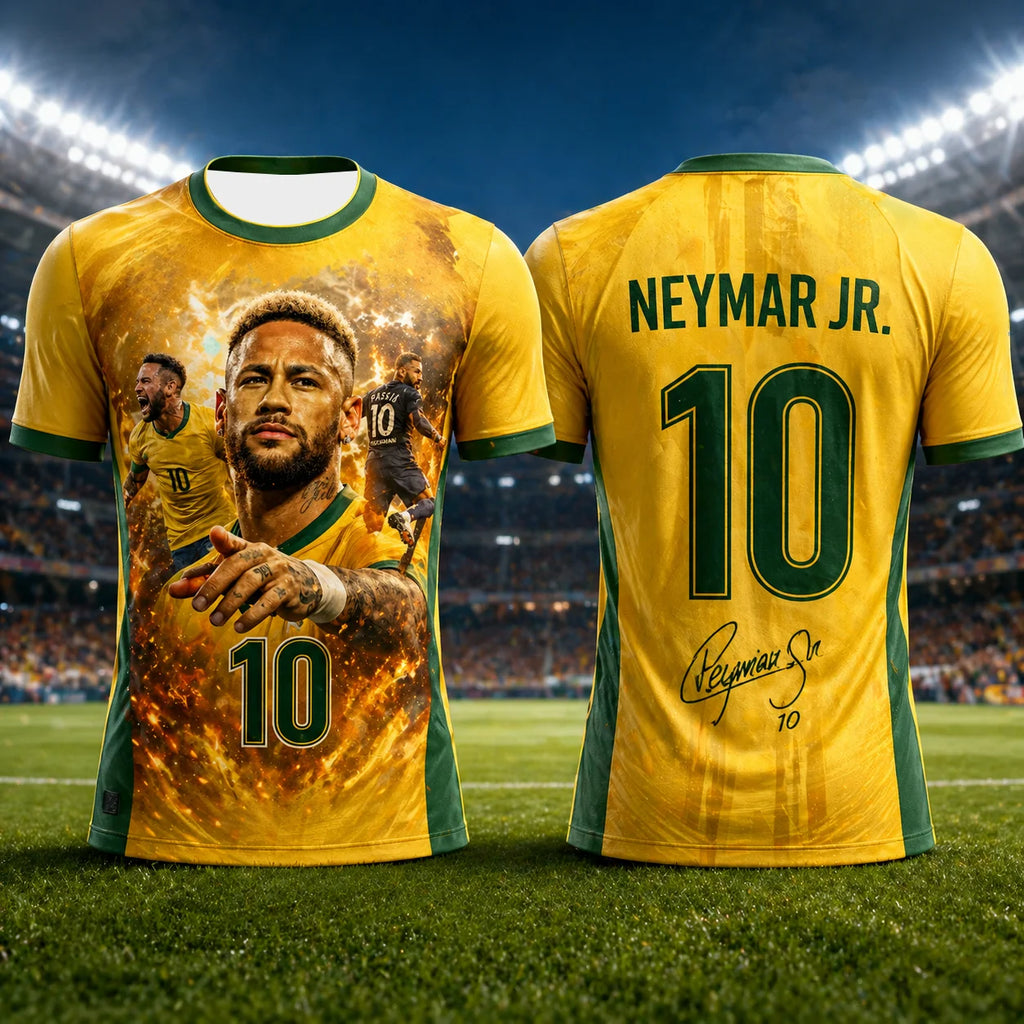 New Trendy Neymar Soccer Jersey 3D Printed Breathable Summer Sports