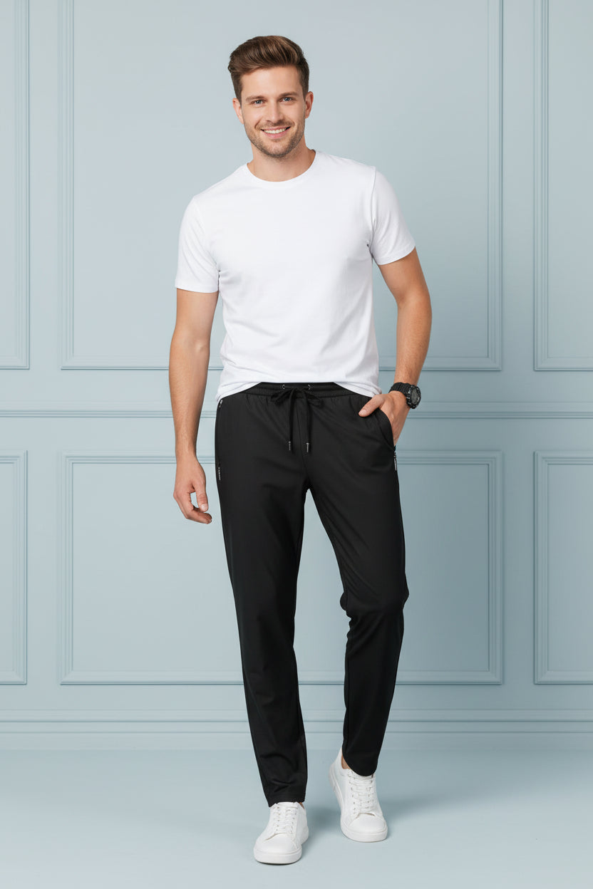 Men Comfort Fit Elastic Joggers