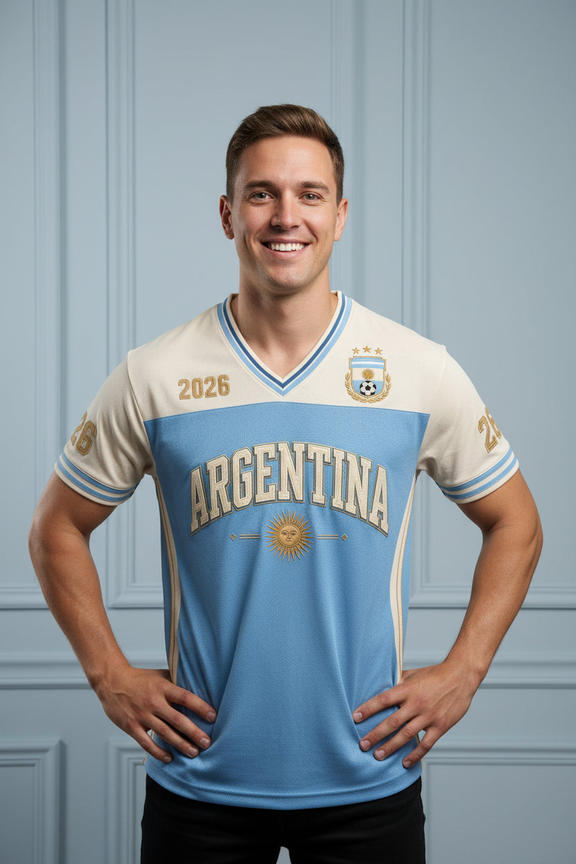 Men Argentina 3D Football Jersey