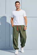 Men Cotton Linen Harem Joggers