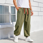 Men's Harem Pants Loose Fit Chinese Style Cotton Linen Solid Color
