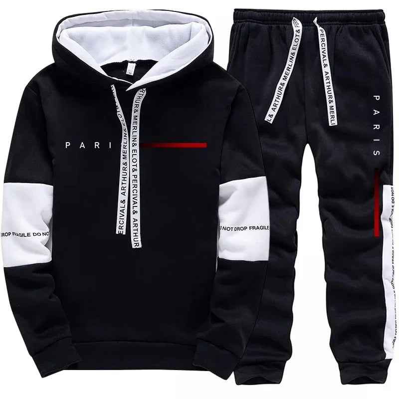 Men's Hooded Sweatshirts Sweatpants Paris Fashion Hoodie Streetwear