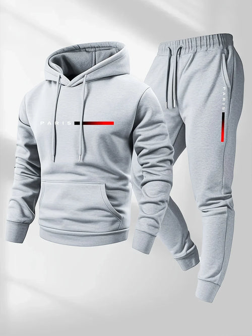 2025 letter printed sportswear set men's hooded sweatshirt long pants