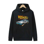 Retro DeLorean Car Print Hoodie for Men