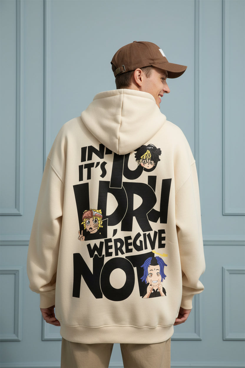 Men Oversized Alphabet Print Hoodie