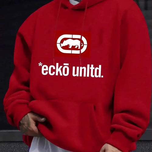 Men Graphic Long Casual Hoodie