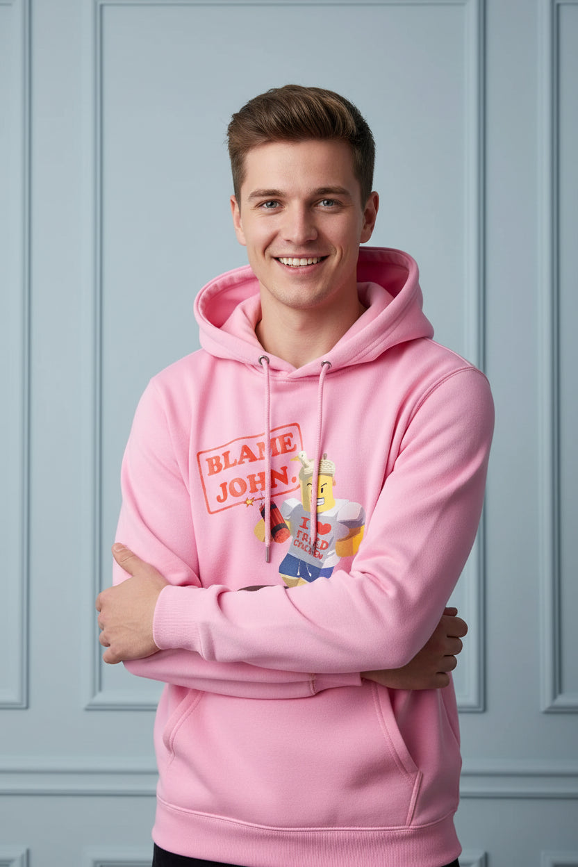 Men Blame John Graphic Hoodie