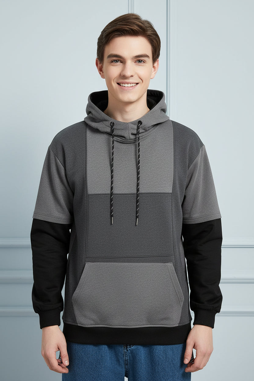 New Patchwork Hooded Sweatshirt Hip Hop Men Pullover Hoodies