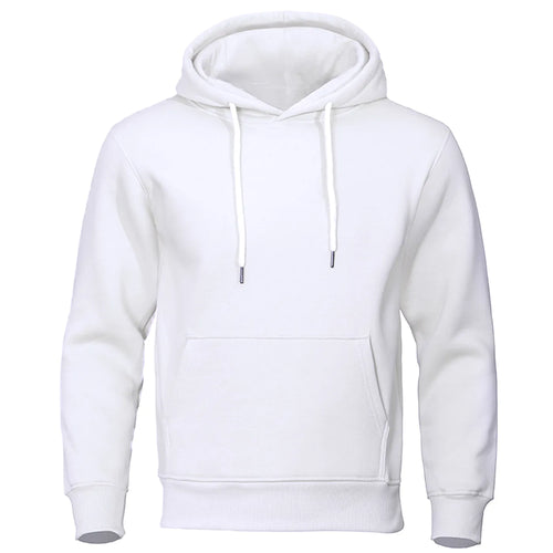 Solid Color Men Hoodies Fleece Warm Mens Sweatshirt Fashion Streetwear