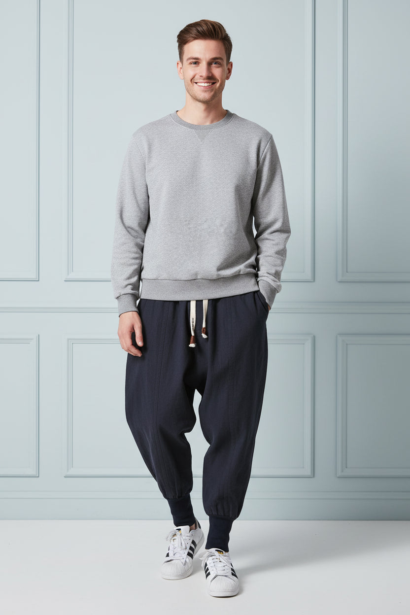 Men Cotton Linen Harem Joggers