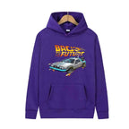 Retro DeLorean Car Print Hoodie for Men