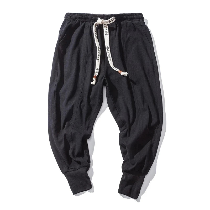 Men Cotton Linen Harem Joggers