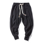 Men Cotton Linen Harem Joggers