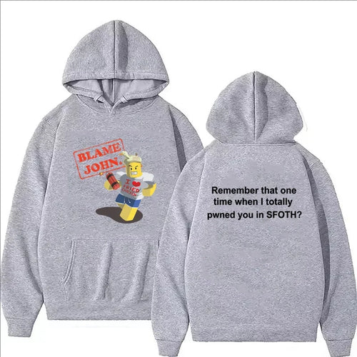 Men Blame John Graphic Hoodie