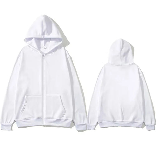 Oversized Men Solid Zip-Up Hoodie