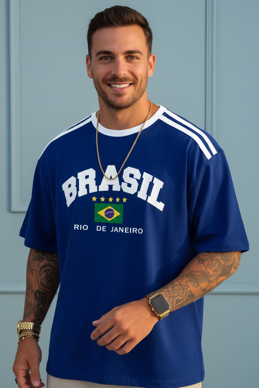 Brazil Retro Stripe Football Jersey