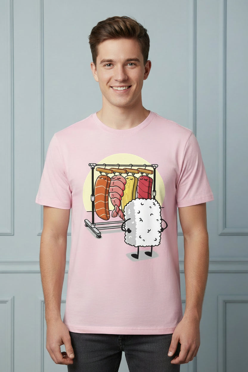 Men Funny Sushi Graphic T-Shirt
