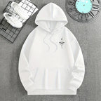 Men Vintage Compass Print Hoodie
