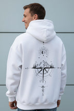 Men Vintage Compass Print Hoodie