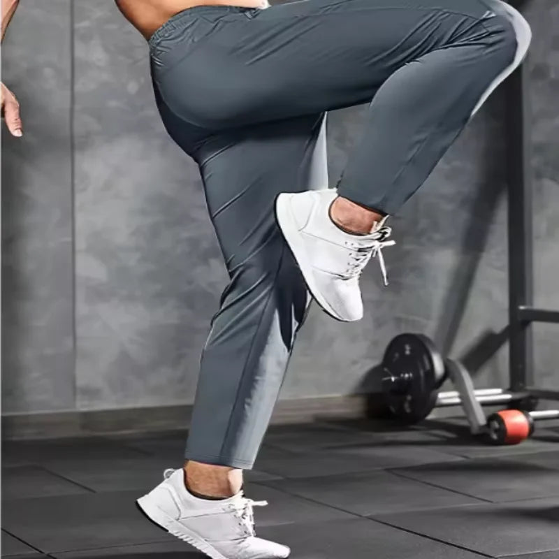 Men's Fitness Pants Zippered Pockets Stretch Sports Pants Running