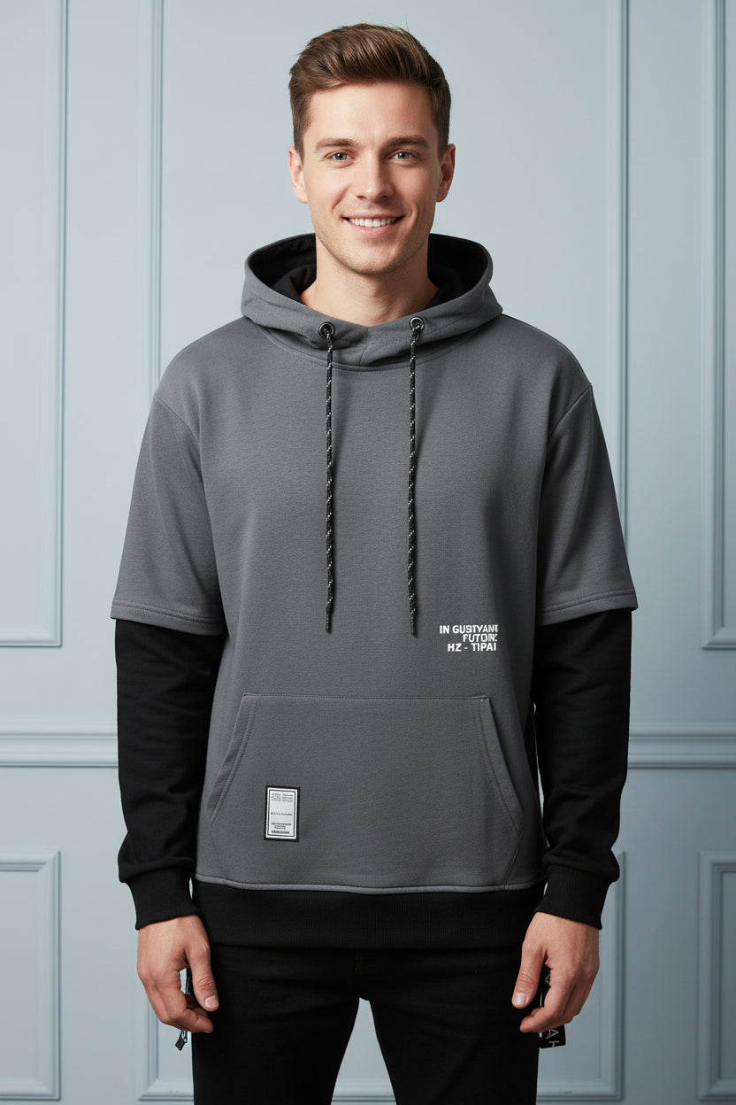 New Patchwork Hooded Sweatshirt Hip Hop Men Pullover Hoodies