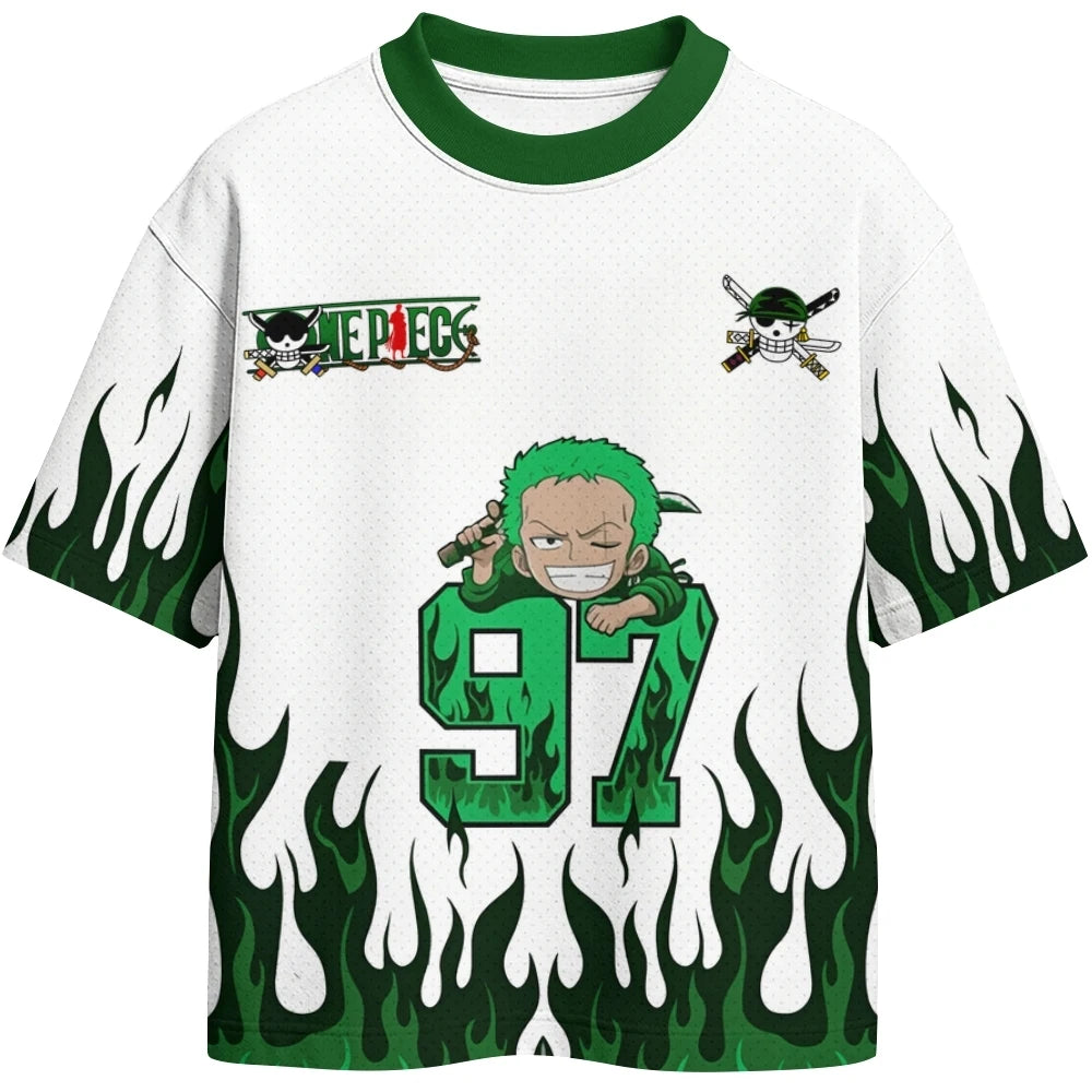 One Piece Luffy Zoro Japanese Anime Football Sports Jersey  Kids