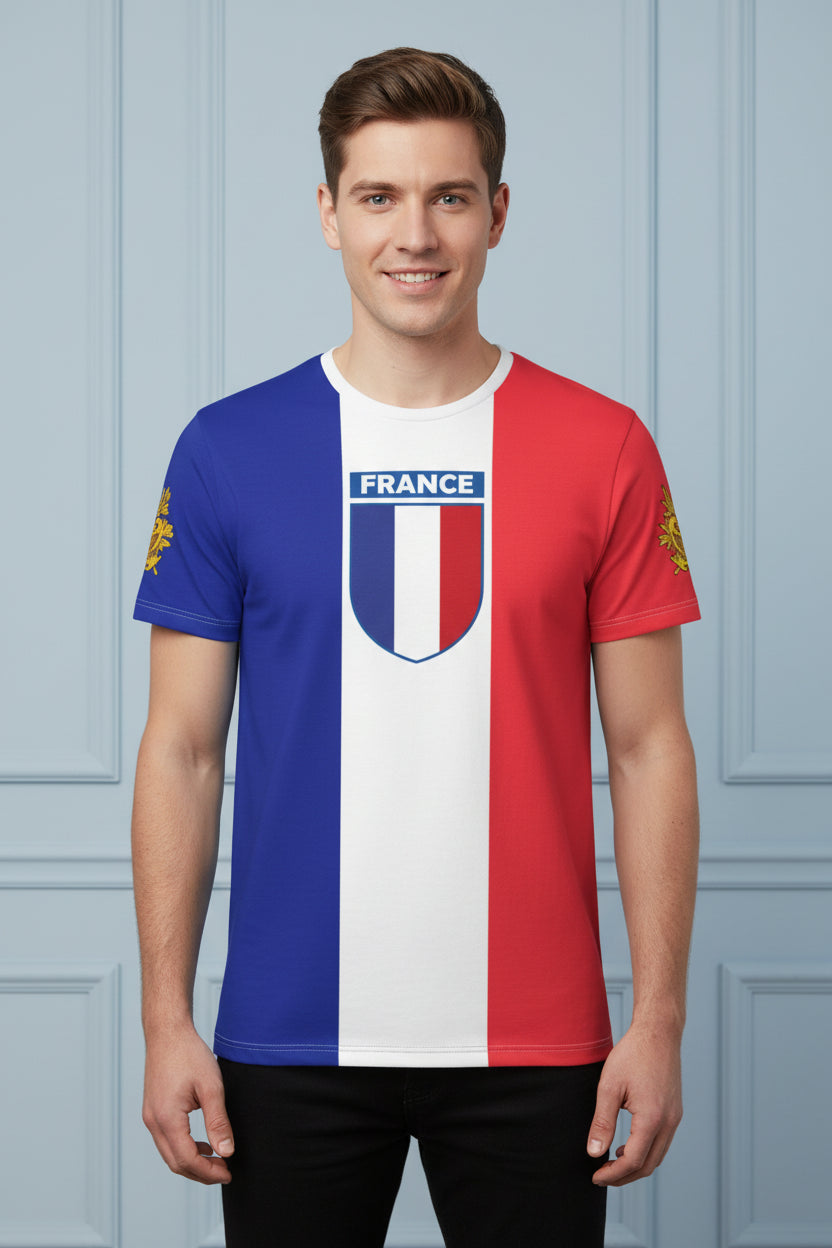 Men France Flag Football Jersey