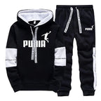 Men Printed Hoodie Tracksuit Set